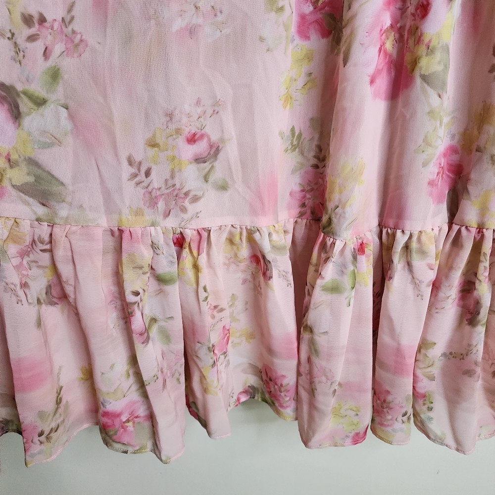 Birdy Grey Pink Floral Midi Dress - Picture 9 of 16